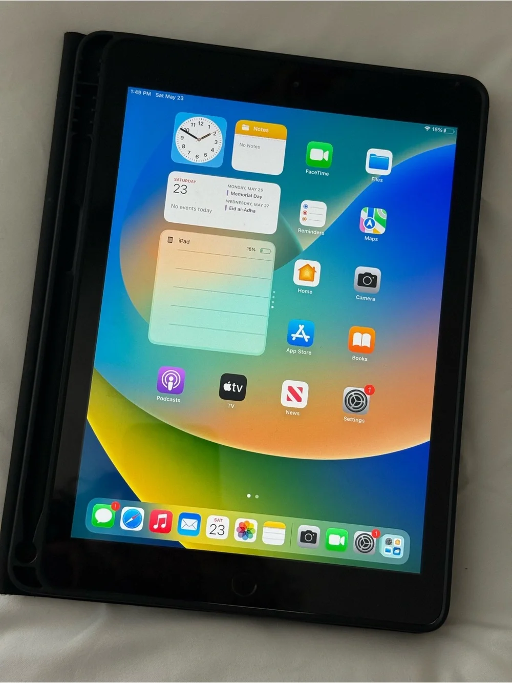 Apple iPad in Black with Black Protective Case